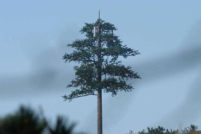 把已经在室外建好的信号塔避雷针监控杆变成仿真树