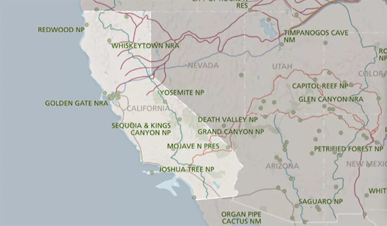 加利福尼亚的国家公园服务公园