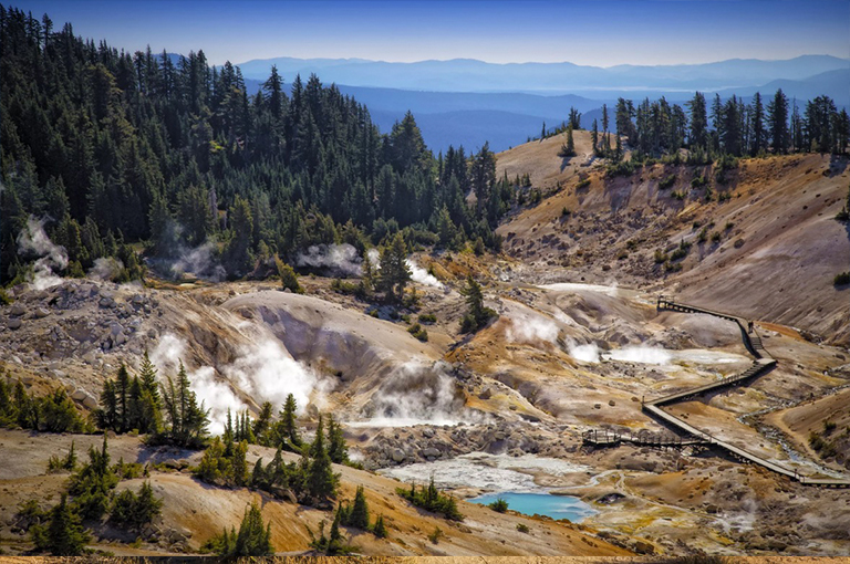 美国加利福尼亚州拉森火山国家公园的景观