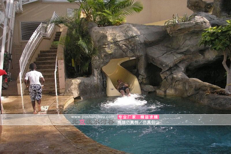 室内假山假树景观图片