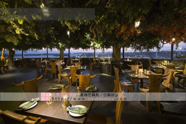 室内假山假树景观图片