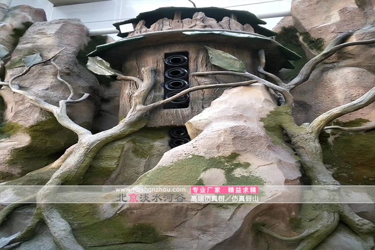 室内假山假树景观图片