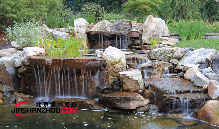 塑石假山花园水池瀑布及设计f 格美图欣赏