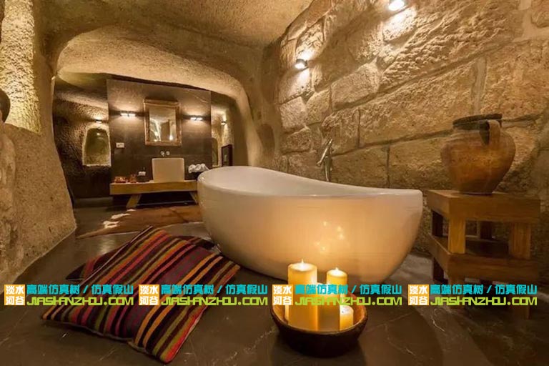 人造山洞酒店咖啡厅设计制作美到不能再美了