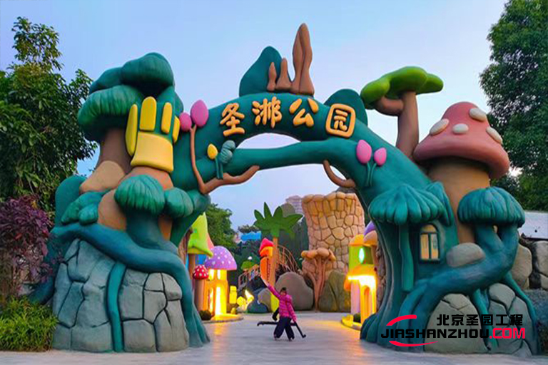 济南融创乐园假树大门 仿真树大门造景用心设计