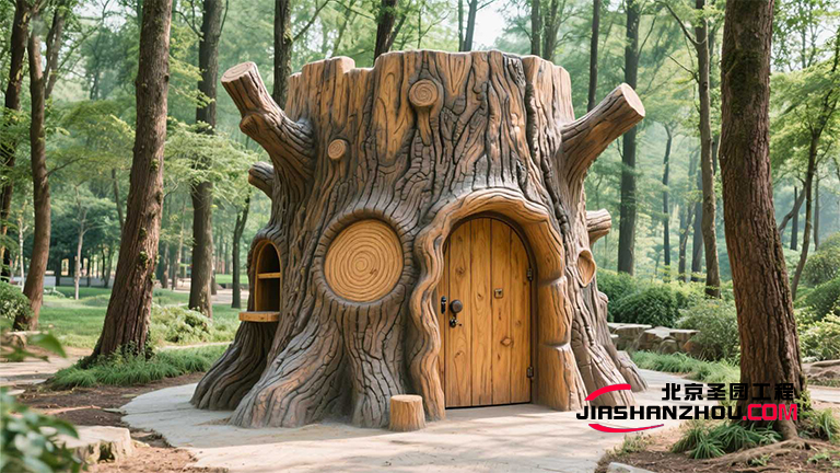 上海回归自然的仿真树小屋是成年人愈突破 回归本真的连接