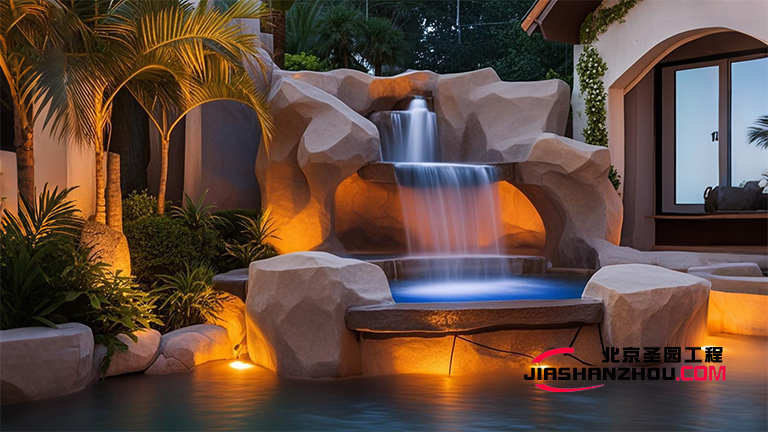 新疆塑石假山美化了环境 连接了人与自然之间的情感