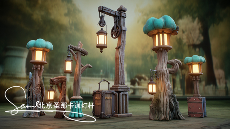 对于景区水泥仿木灯杆研发和发展 北京从厂家一直在努力