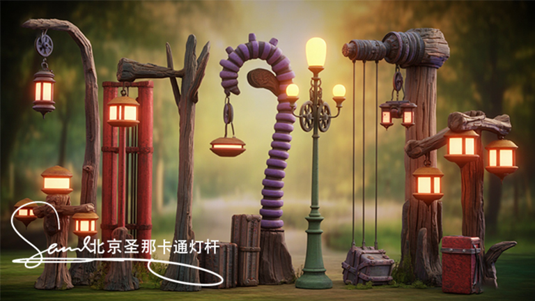 山东卡通灯杆诸多重要功能景区建设装饰进程中扮演着关键角色