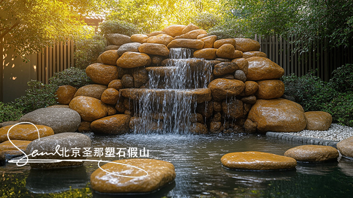 庭院假山鱼池图片