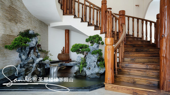 楼梯假山