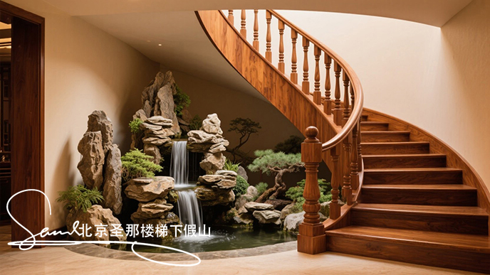 楼梯假山
