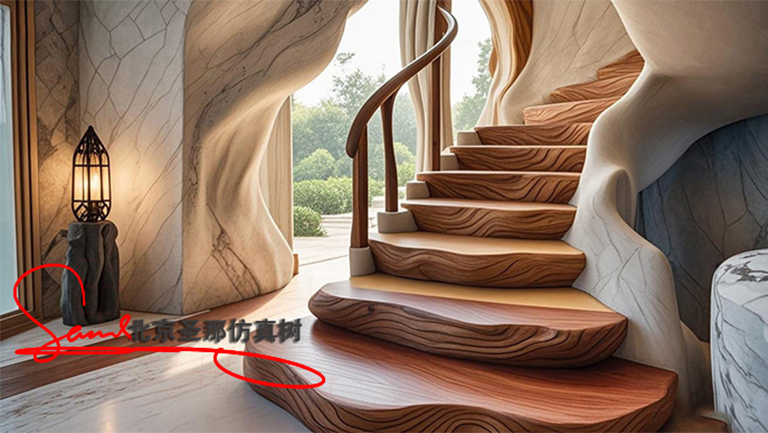 水泥仿木楼梯