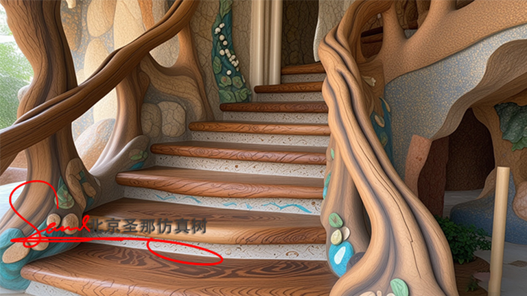 水泥仿木楼梯