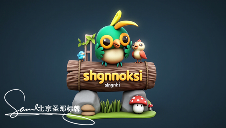 水泥仿木标识牌