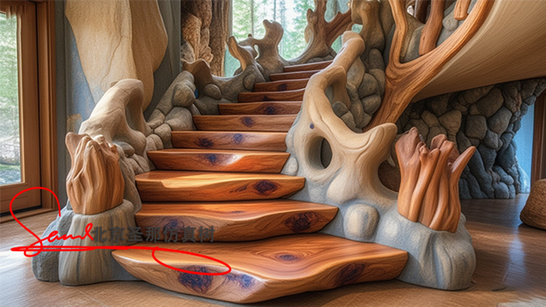 水泥仿木楼梯.jpg 水泥仿木楼梯