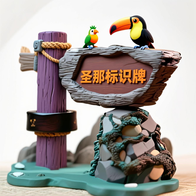 水泥仿木标识牌