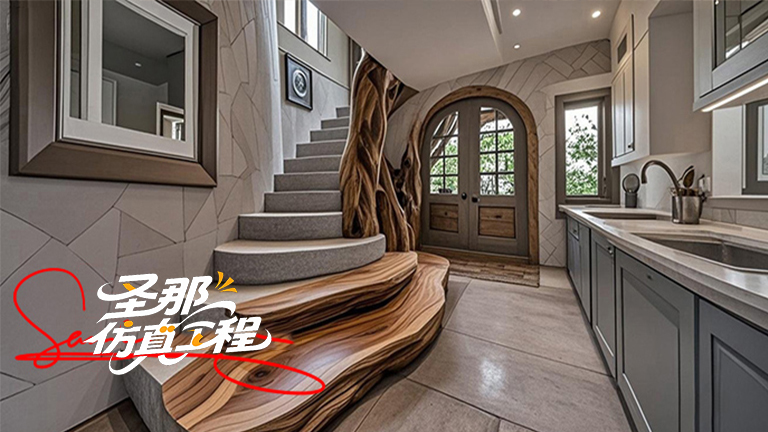 水泥仿木楼梯.jpg 水泥仿木楼梯