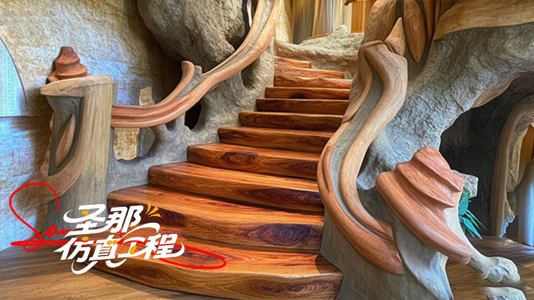 水泥仿木楼梯.jpg 水泥仿木楼梯