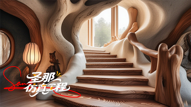 水泥仿木楼梯.jpg 水泥仿木楼梯